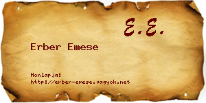 Erber Emese névjegykártya